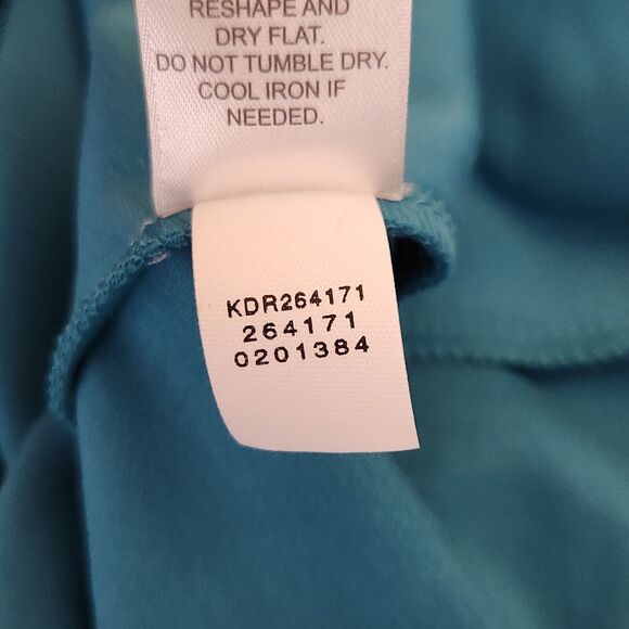 J. Jill Wearever Maxi A-Line Dress XL Blue Cap Sleeves V-Neck Double Face Jersey - Picture 4 of 11